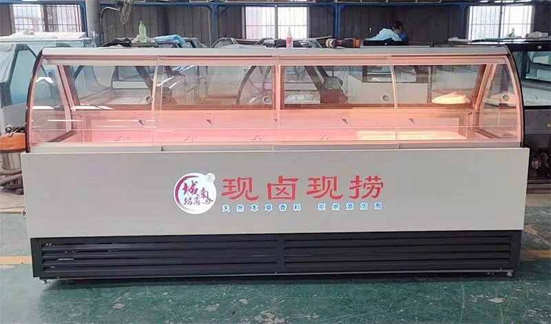 Direct Cooling Arc Glass Display Self Service Counter Direct Cooling Arc Glass Display Self Service Counter