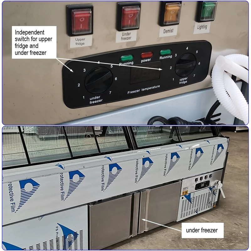 Direct Cooling Arc Glass Display Self Service Counter Direct Cooling Arc Glass Display Self Service Counter
